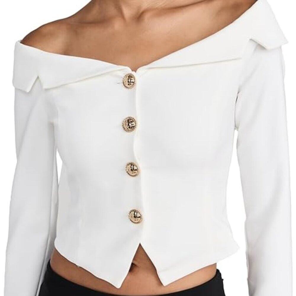 Endless Rose Off-Shoulder White Top